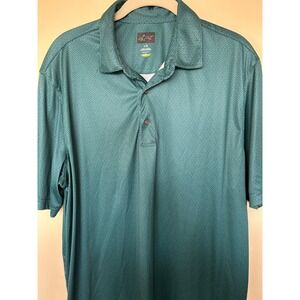Greg Norman Golf Shirt Mens Large Green Print Casual Short Sleeve